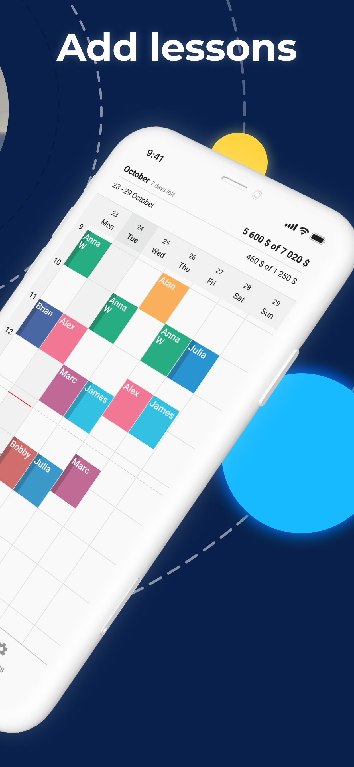 App Store screenshot: Add lessons